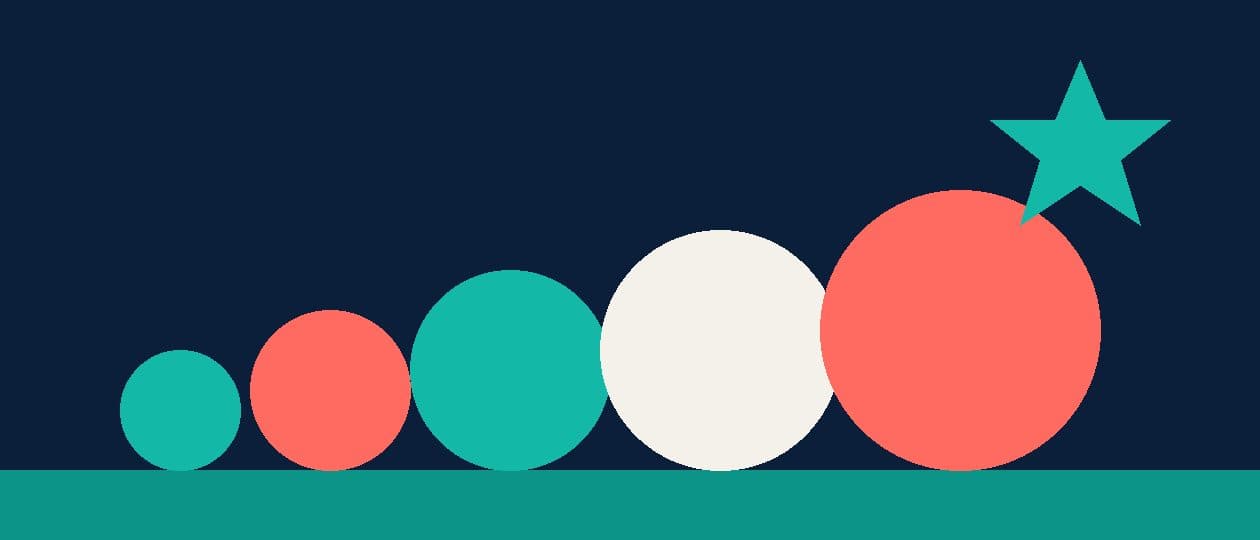Abstract flat illustration in teal, navy and coral representing a one crore salary in India