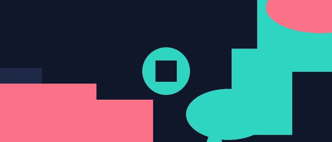 Abstract geometric composition in teal, navy and coral representing leave encashment calculation