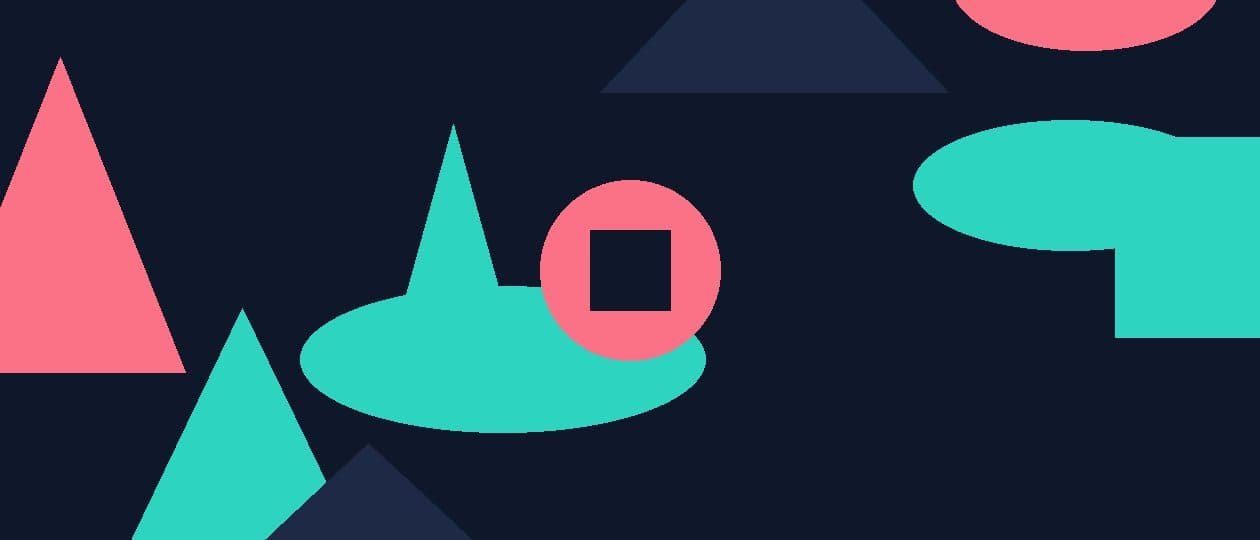 Abstract geometric composition in teal, navy and coral representing BPO interview questions