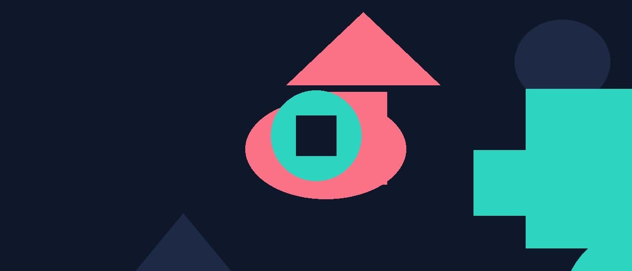 Abstract geometric composition in teal, navy and coral representing a 12th pass resume format