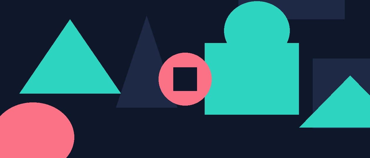 Abstract geometric composition in teal, navy and coral representing doing a mock interview